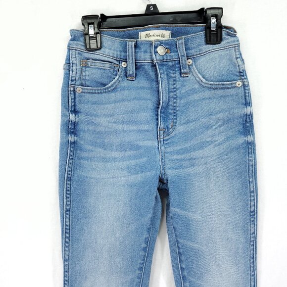 Madewell Jeans Women's Size 23 Blue 10" High Rise Skinny Crop Slim Fit Stretch - Picture 9 of 14